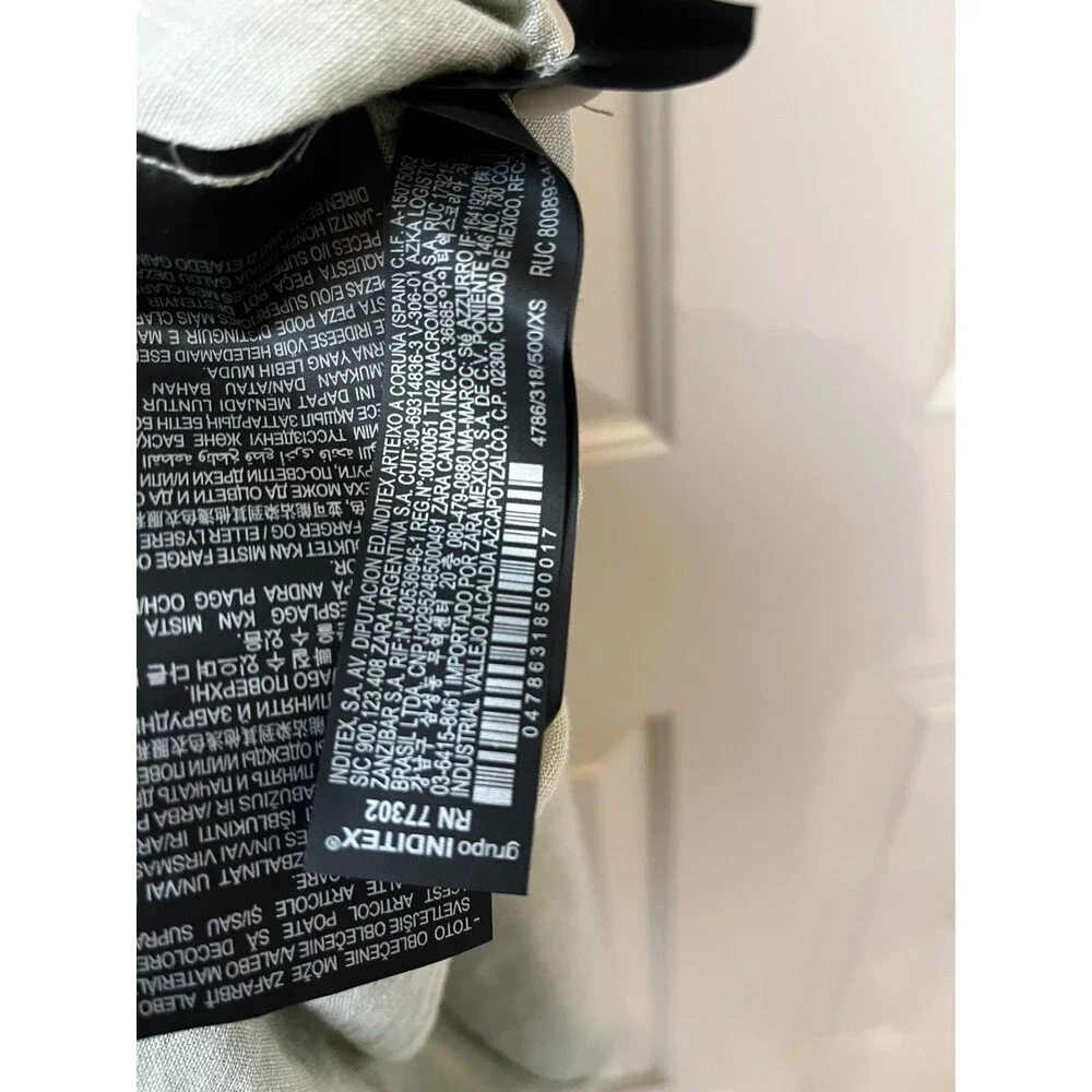 Zara NWT Sage Green Lovina Linen Short Sleeve Button Front Midi Dress sz XS NEW - Picture 12 of 15